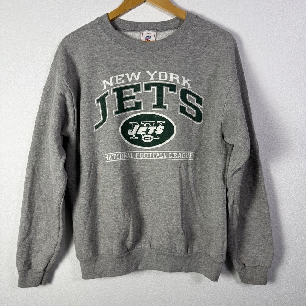 NFL Sweatshirt Mens Medium Gray Good New York Jets National Football League